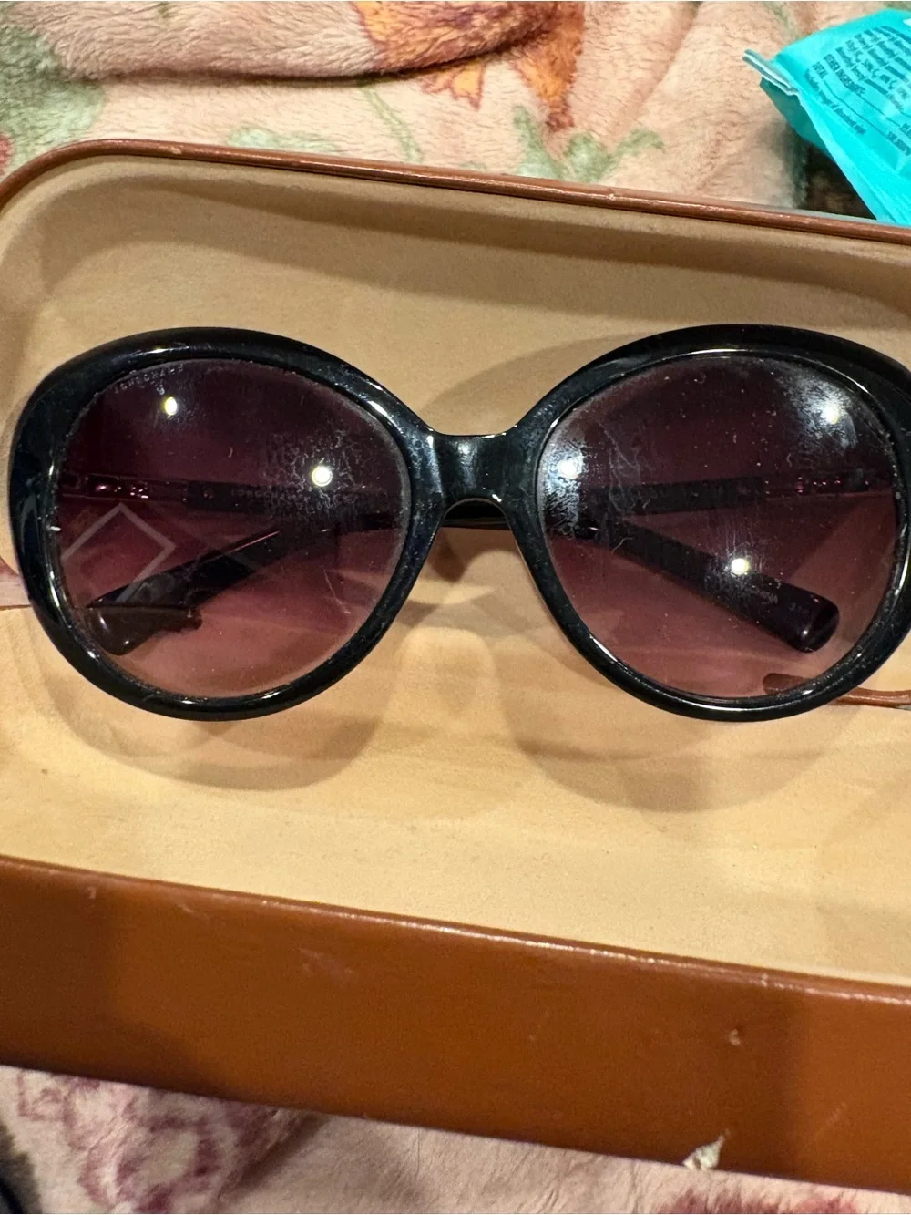 Longchamp Black Round Sunglasses